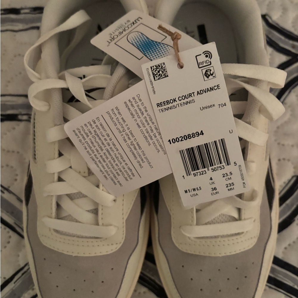 Reebok Court Advance White Gray Sneakers